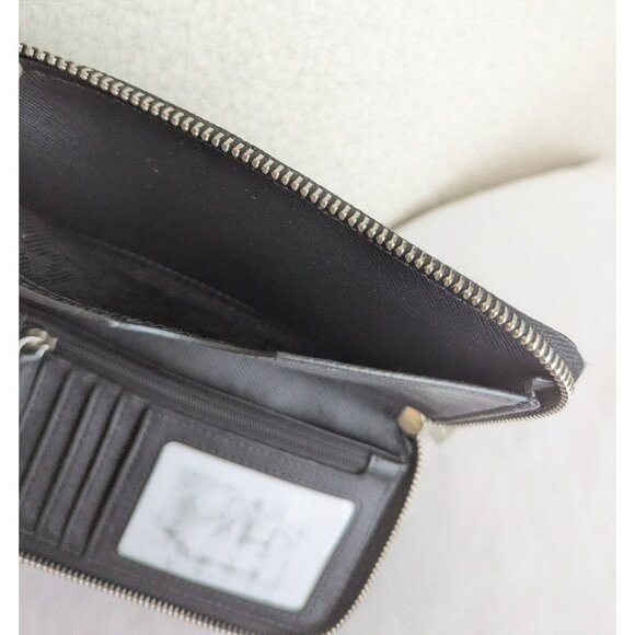 Michael Kors MK Signature Fulton Zip Around Multifunction Clutch Wallet Black - Picture 10 of 12